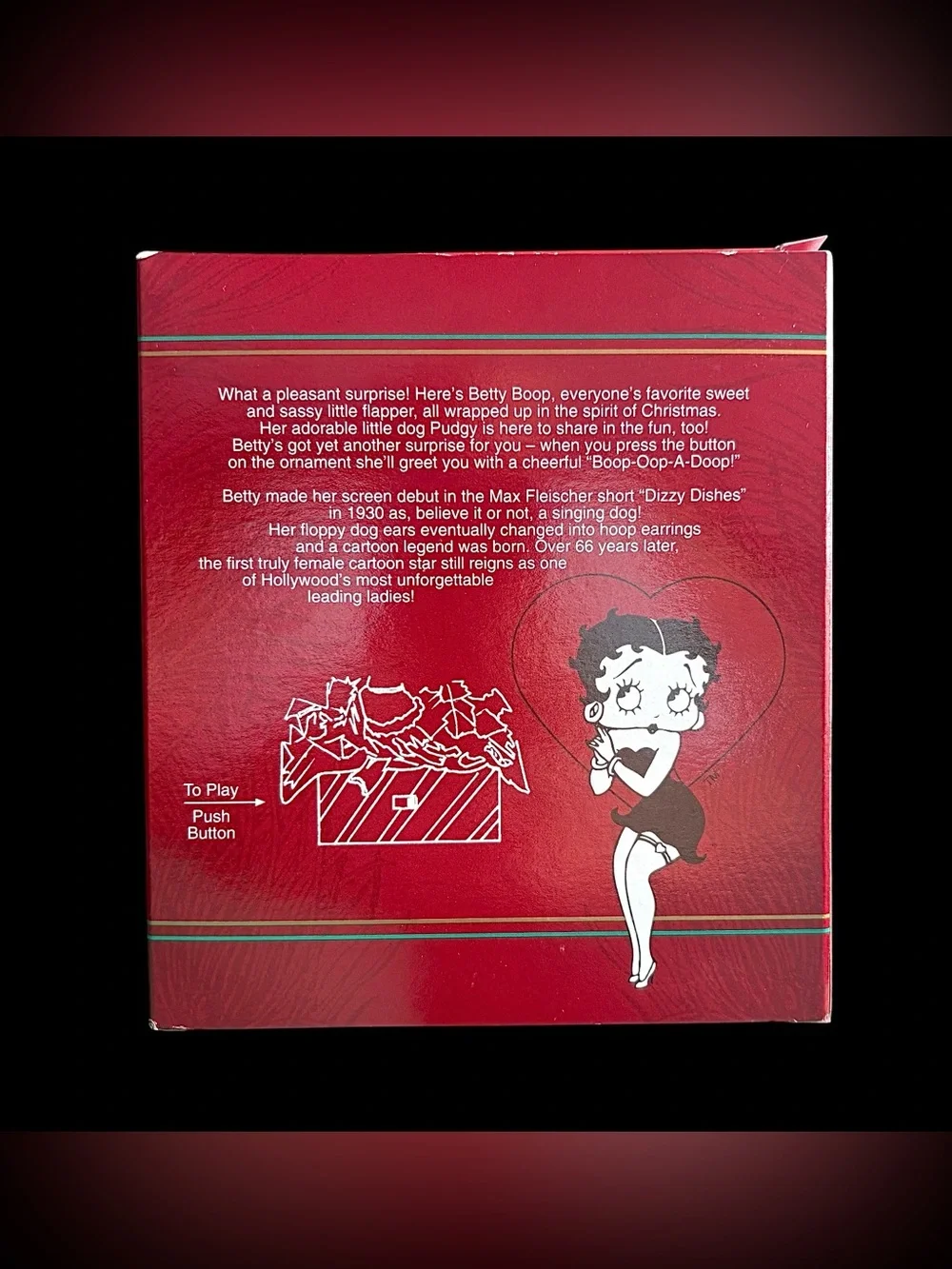 1997 Heirloom Carlton Card Betty Boop Sound Christmas Ornament 